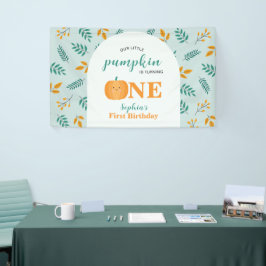 Onze kleine pompoen Herfst 1e verjaardag Spandoek