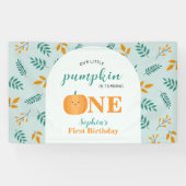 Onze kleine pompoen Herfst 1e verjaardag Spandoek (Horizontaal)