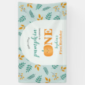 Onze kleine pompoen Herfst 1e verjaardag Spandoek (Verticaal)