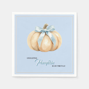 Onze Kleine Pompoen Herfst Baby Shower Blauwe Baby Servet