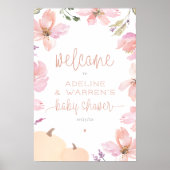 Onze kleine pompoen Herfst Baby shower welkomstbor Poster (Voorkant)