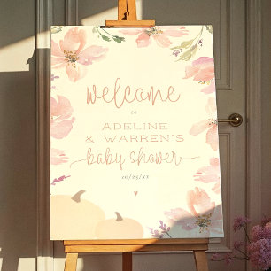 Onze kleine pompoen Herfst Baby shower welkomstbor Poster
