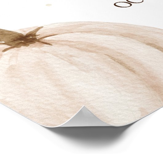 Onze kleine pompoen Herfst Baby shower welkomstbor Poster (Hoek)