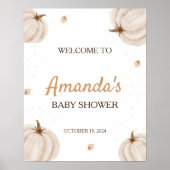 Onze kleine pompoen Herfst Baby shower welkomstbor Poster (Voorkant)