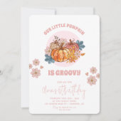 Onze kleine pompoen Herfst Bloemen 1e Verjaardag Kaart (Voorkant)