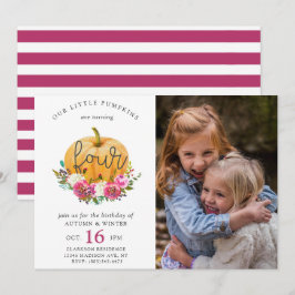 Onze Kleine Pompoen Herfst Bloemen 4de Tweedeling Kaart