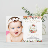 Onze kleine pompoen herfst bloemig burgundy goud f kaart (Staand voorkant)