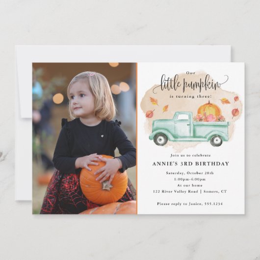 Onze kleine pompoen Herfst Boerderij vrachtwagen V Kaart (Voorkant)