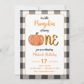 Onze kleine pompoen Herfst Flannel Boys Verjaardag Kaart (Voorkant)