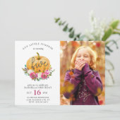Onze kleine pompoen Herfst Floral 5 jaar Kaart (Staand voorkant)