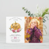 Onze kleine pompoen Herfst Floral 6e verjaardag Kaart (Staand voorkant)