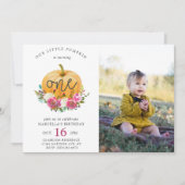 Onze kleine pompoen Herfst Floral Kaart (Voorkant)