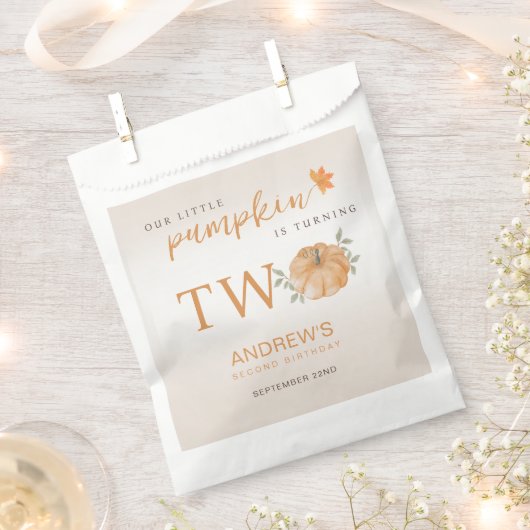 Onze Kleine Pompoen Herfst Herfst 2e Verjaardag Bedankzakje (Geknipt)