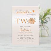 Onze Kleine Pompoen Herfst Herfst 2e Verjaardag Kaart (Staand voorkant)