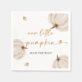 Onze kleine pompoen Herfst Herfst Baby shower Servet (Voorkant)