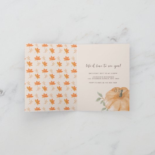 Onze kleine pompoen Herfst Herfst eerste 1e verjaa (Binnen)