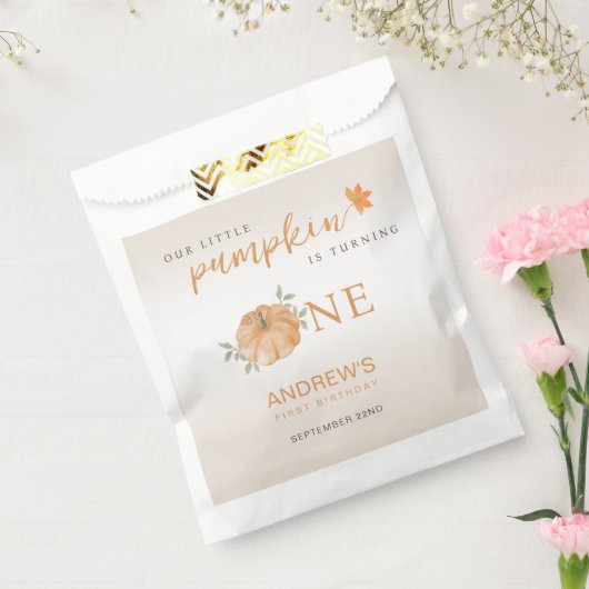 Onze kleine pompoen Herfst Herfst eerste 1e verjaa Bedankzakje (Gezegeld)