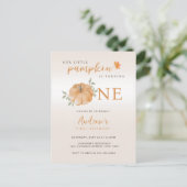 Onze kleine pompoen Herfst Herfst eerste 1e verjaa Briefkaart (Staand voorkant)