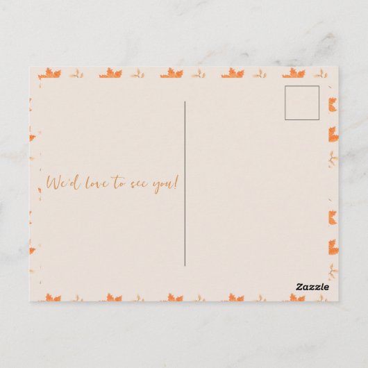 Onze kleine pompoen Herfst Herfst eerste 1e verjaa Briefkaart (Achterkant)