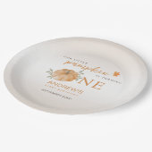 Onze kleine pompoen Herfst Herfst eerste 1e verjaa Papieren Bordje (Gekanteld)