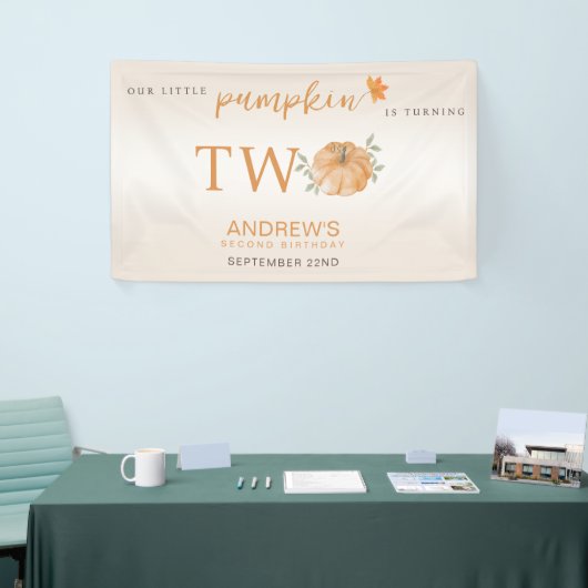 Onze Kleine Pompoen Herfst Herfst Tweede 2e Verjaa Spandoek (Beurs)