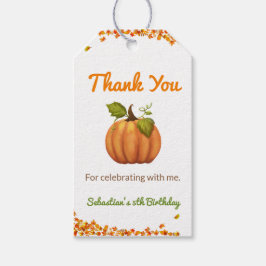 Onze kleine pompoen Herfst verjaardag Cadeaulabel