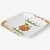 Onze kleine pompoen Herfst verjaardag Papieren Bordje (Gebogen)