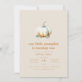 Onze kleine pompoen Herfst verjaardagsuitnodiging Kaart (Voorkant)