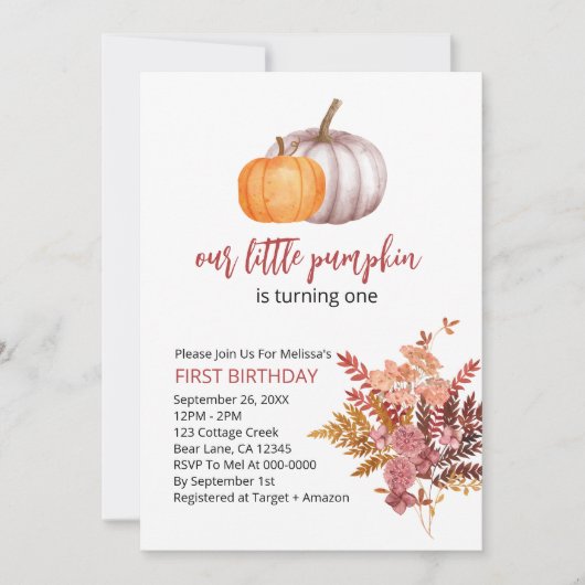 Onze kleine pompoen is draaien herfst boho bordeau kaart (Voorkant)