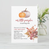 Onze kleine pompoen is draaien herfst boho bordeau kaart (Staand voorkant)