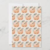 Onze kleine pompoen is één 1e verjaardag kaart (Achterkant)