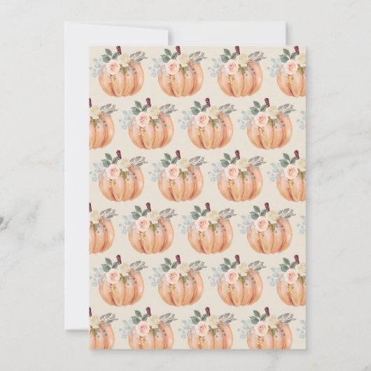 Onze kleine pompoen is één 1e verjaardag kaart (Achterkant)