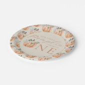 Onze kleine pompoen is één 1e verjaardag papieren bordje (Gekanteld)