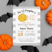 Onze kleine pompoen is één eerste verjaardag kaart