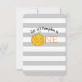 Onze kleine pompoen is één eerste verjaardag kaart (Achterkant)