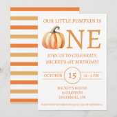 Onze Kleine Pompoen is EEN, Kinderverjaardagsfeest Kaart (Voorkant / Achterkant)