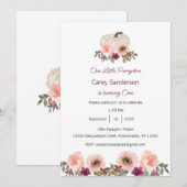 Onze kleine pompoen is één uitnodiging, 1e verjaar kaart (Voorkant / Achterkant)