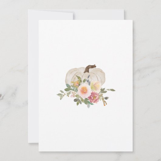 Onze kleine pompoen is één uitnodiging, 1e verjaar kaart (Achterkant)