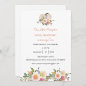 Onze kleine pompoen is één uitnodiging, 1e verjaar kaart (Voorkant / Achterkant)