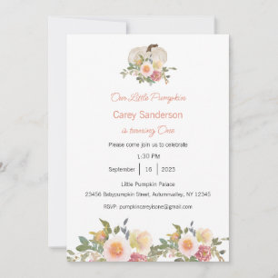 Onze kleine pompoen is één uitnodiging, 1e verjaar kaart