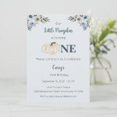 Onze kleine pompoen is één uitnodiging, 1e verjaar kaart (Staand voorkant)