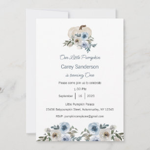 Onze kleine pompoen is één uitnodiging, 1e verjaar kaart