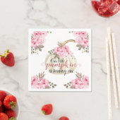 Onze kleine pompoen is één Waterverf roze bloemig Servet (Insitu)