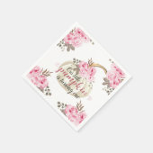 Onze kleine pompoen is één Waterverf roze bloemig Servet (Hoek)