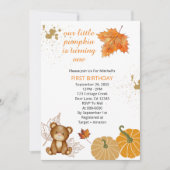 Onze kleine pompoen is het draaien van een herfst  kaart (Voorkant)