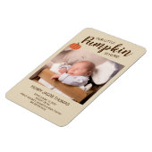 Onze kleine pompoen is hier Herfst geboorteaankond Magneet (Linkerzijde)