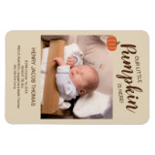 Onze kleine pompoen is hier Herfst geboorteaankond Magneet (Horizontaal)