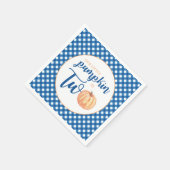 Onze kleine pompoen is twee blauwe plaid 2e verjaa servet (Hoek)