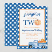 Onze kleine pompoen is twee blauwe vrachtwagen 2e kaart (Voorkant / Achterkant)