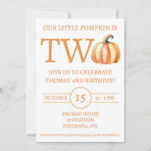 Onze kleine pompoen is twee, Kinderen verjaardagsf